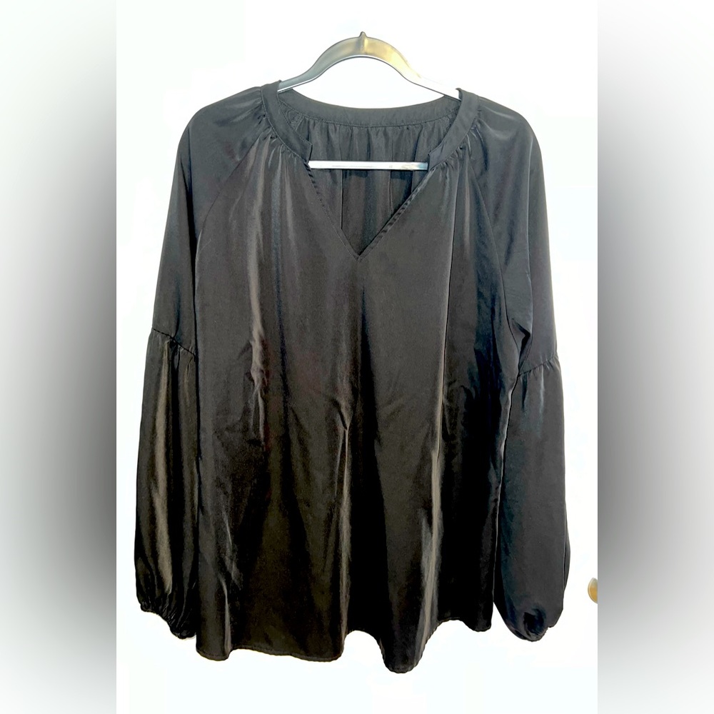 Women’s black 2XL peasant blouse